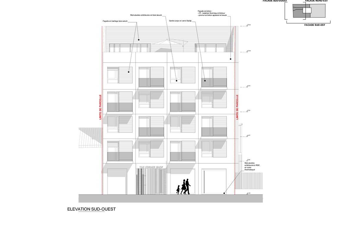 CORNER SHOP : APS - IMPASSE DUMUR - FACADE SUR RUE