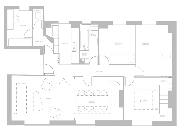 Rnovation d'un appartement classique : plan projet