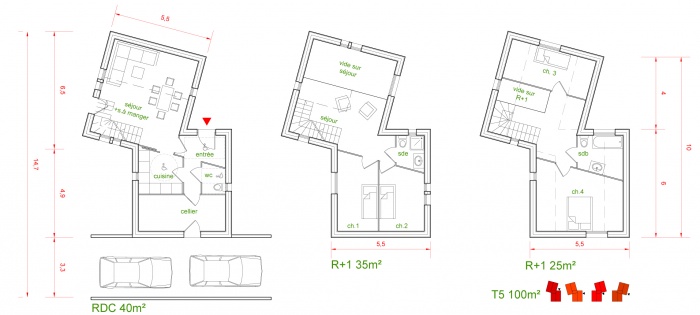 MAISONS PASSIVES : Plan de maison T5