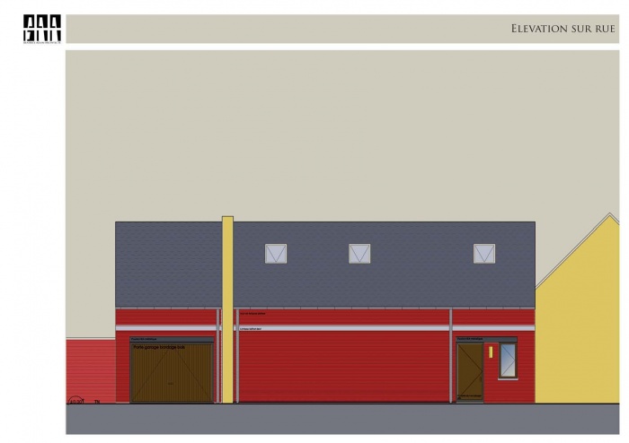 Construction d'une maison neuve : Elvation depuis la rue de la Maladrerie