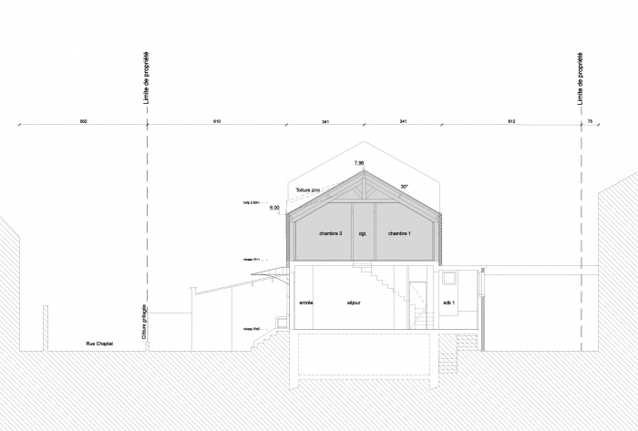 Surlvation d'une maison : Coupe