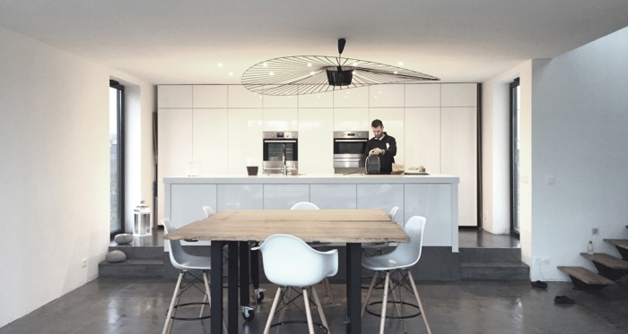 Maison ossature bois : Maison architecte chessy cuisine