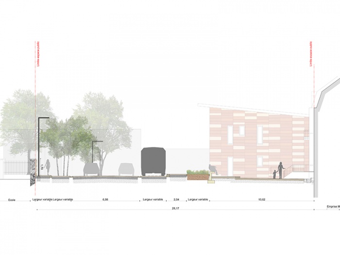 Urbanisme // Projet urbain d'espace public - Ramnagement du secteur des Georgeries - Maintenon : URBA-Maintenon-coupe