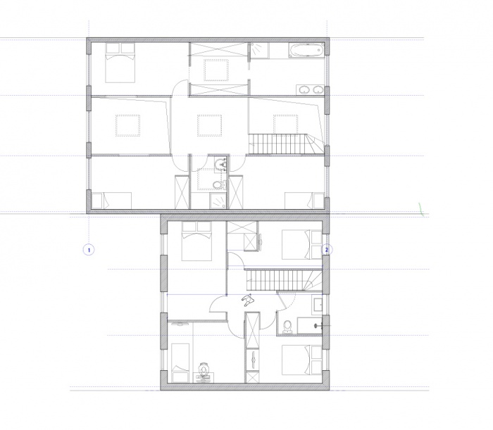 Maison BP : Plan Deux maisons R+1