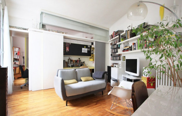 Réaménagement d'un appartement de 50m²-création d'un bureau et d'espaces de rangement