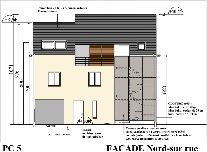 Petit collectif de 5 logements : faade sur rue