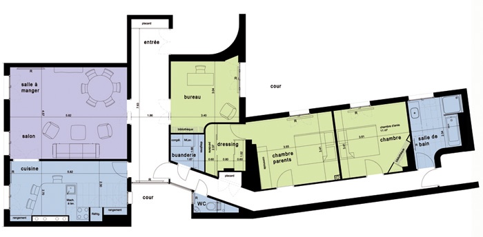 Rhabilitation d'un appartement : Plan